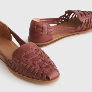 Quince 100% Leather Huarache Flat in color Brandy 6.5